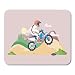 Produktbild Mouse Pads Athlete Extreme Cartoon of Man Jumping with Motocross with Sun Forest and Mountain in The Activity Mouse Pad