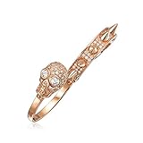 Stein: 2,5 W Bling Jewelry Micropave CZ Karibischer Pirat Spitzen Totenkopf Zwei Finger Mode Ringe Für Jugendlich Für Damen Rose Vergoldet Messing