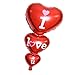 Produktbild Sharplace 75 x 40 cm Herzballons mit I Love You, Folienballons Luftballons Dreifache Herzform Heliumballons Herzluftballons für Geburtstag Valentinstag Hochzeit Verlobung