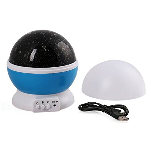 Original Star Master 2.0 I Rotierender 360 Grad Sternenhimmel Projektor mit 2 Traumaufsätzen und Nachtlich I Kabel-und Batteriebetrieb I Farbe: Himmelblau - 6