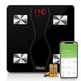 iTeknic Body Fat Scale, 11 Health Measurements Digital Bluetooth Bathroom Weight Monitor with Larger LED Display and Tempered Glass Surface, Smartphone APP, FDA Approved, 180kg/397lb