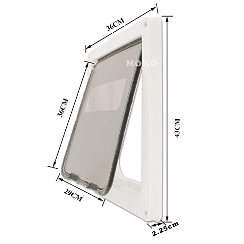 ZOIC-Large-Size-1692X1417-Inches2-Way-Lockable-Locking-Pet-Dog-Doggie-Cat-Safe-Security-Brushy-Flap-Door-Gate-For-Wall-or-Wooden-Door