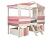 Produktbild massivum Kinder-Bett Safari 221x179x100 cm aus Holz Pinie massiv weiß und rosa lackiert Mädchen-Bett für Kinderzimmer Liegefläche 90x200 cm
