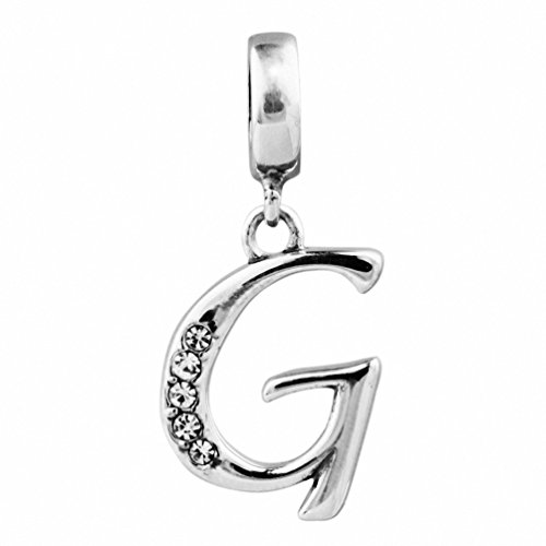 CHANGEABLE Charms G Letra Abalorio de Mujer de Plata de Ley