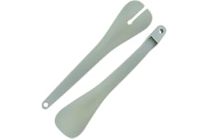 Fackelmann 682362 Couverts à salade clipsables, lot de couverts à salade, cuillère à salade, Plastique, Vert pâle, 30,5 x 6,5 x 3,5 cm