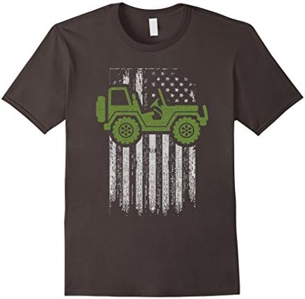 Distressed Four By Four Off Road USA Flag Graphic T-shirt Male Medium Asphalt