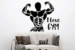 VVWV Body Builder Wall Stickers for Home Living Kids Bed Room Hall Kitchen Wall Decor Stickers PVC Vinyl Decals L X H 55 X 80 CMS