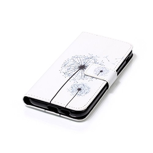 Galaxy A5 2017 Hülle,Samsung Galaxy A5 2017 Handyhülle Brieftasche,Niedlich Weiß Löwenzahn Muster Leder Schutzhülle Case Etui im Bookstyle Weiche Inner Magnetverschluss Protektiv Flip Hülle Tasche Wallet Telefon-Kasten Case Cover mit[Ständerfunktion] und [Kartenfächer]für Samsung Galaxy A5 2017+1xSchwarz Glitzer Bling Eingabestift-Weiß Löwenzahn - 4