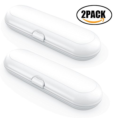Estuche de viaje para Poketech Oral-B y 1 pieza de mano y el cepillo 2 Premium (2 Piezas, Blanco)
