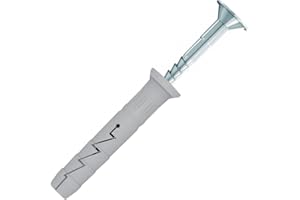 KEPLE Lot de 200 fixations solides M6 type marteau, chevilles murales et vis à marteau 6 x 60 mm et 3,9 x 65 mm, clous d'ancrage Hammerfix avec tête cruciforme pour béton, pierre, brique, bloc