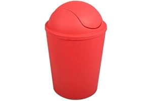 MSV Cubo de Basura AKO 5,5l con Tapa abatible roja, Rojo, 5,5 L