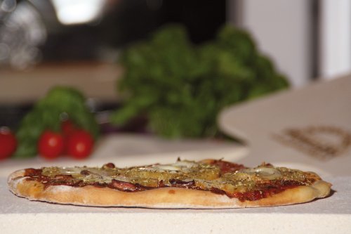 Pimotti 202_004 Schamott Pizzastein, Brotbackstein, 5cm, mit Schaufel und Rezepten - 5