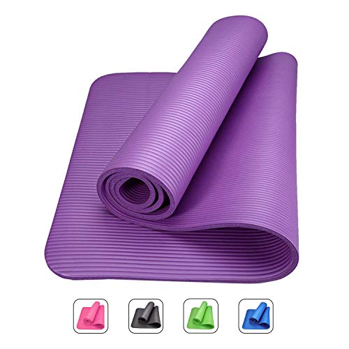 ROMIX Esterilla de Yoga Gruesa, 10mm Alfombras de Reversible Ecologica, 183cm No tóxico Colchoneta para Deporte Fitness Ejercicios, Gimnasio, Pilates Tapete Antideslizante con Bolsa Transporte