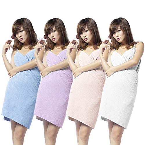 Preisvergleich Produktbild Footprintse Super Soft Superabsorber Schnell trocknend Mikrofaser Wearable Badetuch Bademäntel Komfortable Magic Handtuch Bademäntel für Erwachsene-Farbe: Blau
