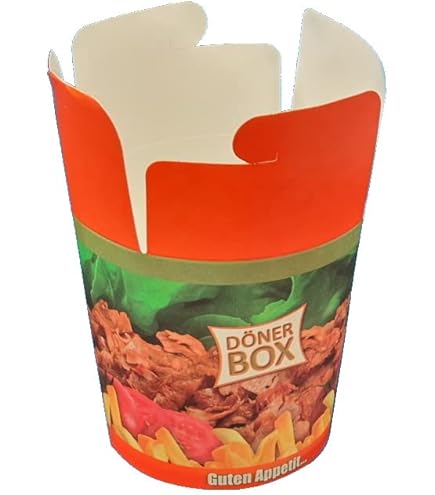 Lunchbox 500 Stück Asaboxen Mt Motv Dragon, 710 Ml  24 OZ Doenerboxen Faltbox Pomdoener Kebab Take Away Box Foodboxen Doener To Go Snackbox