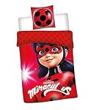 Algodón, lavable a máquina. Funda de edredón individual de algodón, diseño de Miraculous Ladybug