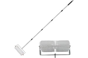 JOURNDREAM Trottinette à pointes, rouleau de 23 cm avec 5 tiges de liaison en acier inoxydable, rouleau de décompression pour béton autonivelant et pour éliminer les bulles d'époxy, taille ajustable 67,82–144,78