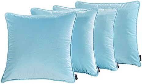 BIPY Cushion Cover Sky Blue Decorative Pillow Case Square Throws Sofa Soft Velvet Pure Colour Home Pillow Cover 18 "X 18 " Pack of 1