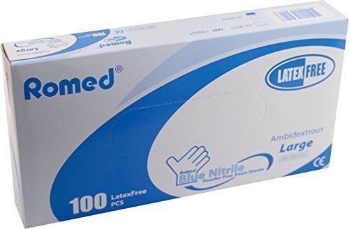 romed - Guantes desechables (nitrilo, sin polvo de guantes desechables (X LARGE), 100 unidades)