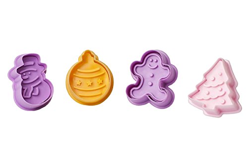 GONO Fondant Ausstechformen Keks mit Stempel Set Tortendeko Backen netter Muster