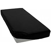 MER-TİM Combed Cotton Double 160x200 Rubber Sheet (Black / 160 x 200)