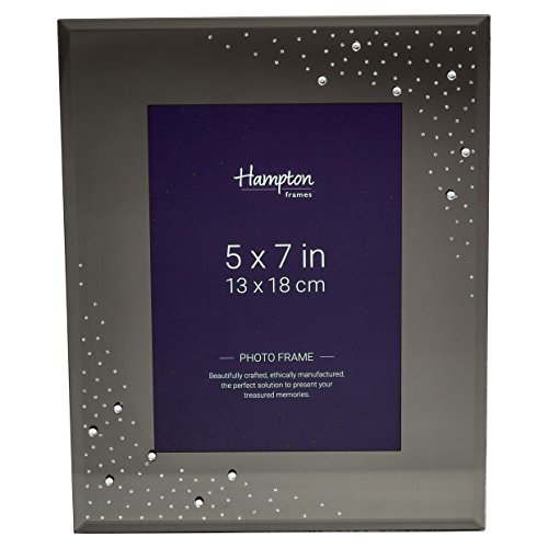 dia57smk mit Rauch Spiegel Glas mit Glitzer und Kristall Foto Rahmen 5 x 7 (13 x 18 cm)