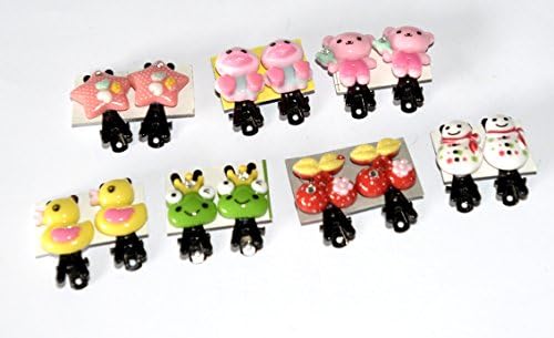 Set of 7 bright coloured childrens animated plastic alligator hair clips (SEVEN DAYS , SEVEN CHOICES, SEVEN CUTE CUDDLY DESIGNS)