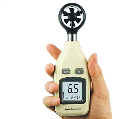 Digital Anemometer, YH-THINKING Speed Measuring Instruments Portable Mini Pocket-size Wind Speed Anemometer with LCD Display for Air Velocity Air Temperature 0~30m/s