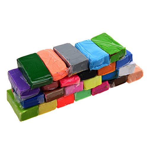 SODIAL (R) Mixed Farbe 24 Soft sculpey Ofen backen Fimo Modellierung Formblock