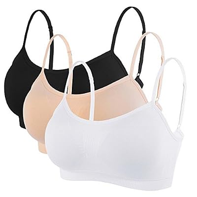Litthing Soutiens-Gorge de Sport Lingerie Brassière Rembourré Confortable Push Up sans Armature sans Couture pour Sport Yoga (Noir+Blanc+Chair, L)