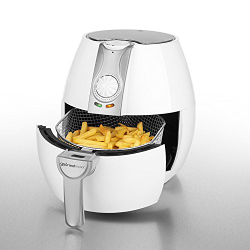 GOURMETmaxx 01940 Heißluft-Fritteuse 8-in-1 | Frittieren, Grillen, Braten, Backen, Rösten, Schmoren, Erhitzen, Warmhalten | Fettarmes Frittieren | 1500 Watt | Weiß - 2