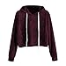 Produktbild Cebbay Bluse Damen Long Sleeve Velvet Hoodie Shirt Sweatshirt mit Kapuze Pullover Tops