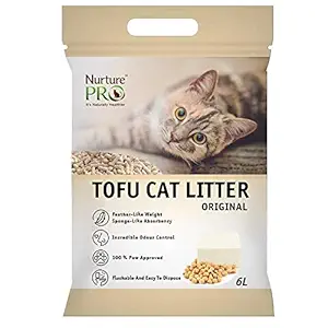 Nurture Pro Tofu Cat Litter Original (Flushable & Lasts 4 Weeks) - 6L