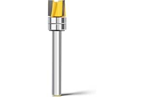 WOBLLMX 6mm Schaft Bündigfräser,Ø12mm Arbeitslänge 9.5mm,3 Flutes Flush Cutter mit Kugellager Hartmetall Klinge Handlich,langlebig und scharf für Holzbearbeitung DIY zu Hause