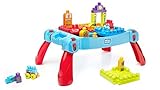 Mega Bloks La Table d'Apprentissage bleue avec blocs de construction et 2 véhicules, 30 pièces, jouet pour bébé et enfant de 1 à 5 ans, FGV05