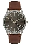 Pier One Analog Armbanduhr für Herren in klassischem Look in Braun, One Size