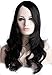 S-noilite Full Wigs 23" Long Thick Jet Black Hair Heat Resistant Wig for Daily/Party/Wedding