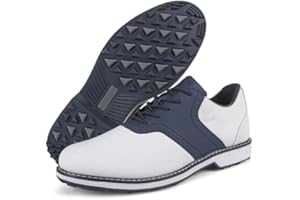 LZQPEARL Zapatos De Golf para Hombre, Botas De Golf De Cuero Sin Clavos, Zapatillas De Deporte De Entrenamiento De Golf Informales Antideslizantes, Transpirables Y Clásicas