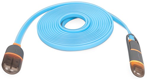 CABBRIX 2in1 Micro USB/Lightning Daten- und Ladekabel für iPhone 5 5S 6 6S 7 Plus, iPad Samsung Galaxy S3 S4 S5 S6, HTC, Nokia, Sony, Android, XBOX, PS4 2 Meter in blau - 2