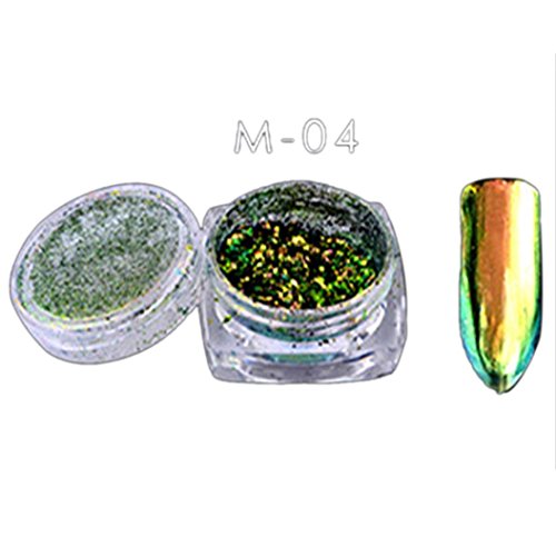 Switchali 6 Colors Powder Flakes Nail Bling Mirror Shimmer Powder Nail Art Glitter Decora (D)