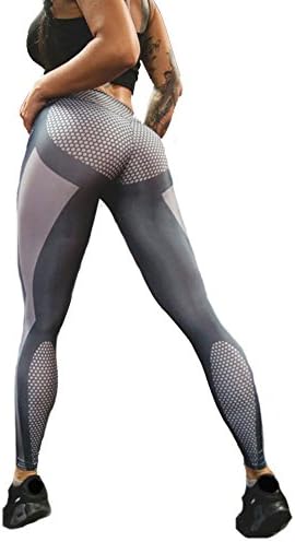 Honeycomb Pattern Patchwork Yoga LeggingsThin Butt Lift High Waisted Body-hugging Tights