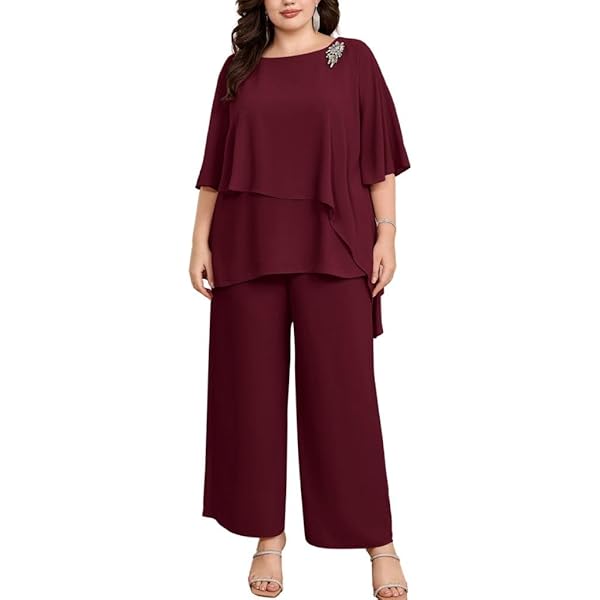 Ensemble 2 Pièces Femme - Haut Et Pantalon Large - Style Décontracté Élégant - Tissu Fluide (Vert Mousse)