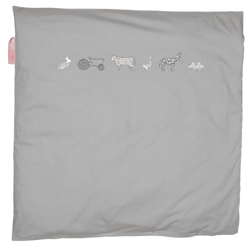 Taftan Tractor Farm Duvet Cover 80 x 80cm for Crib and Pram (Grey)