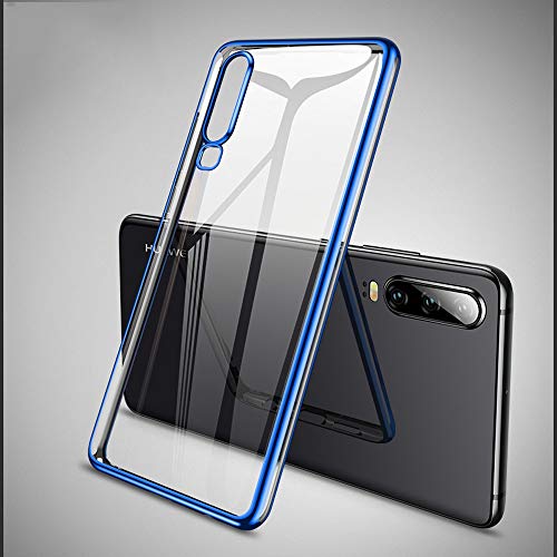 Preisvergleich Produktbild SOOCX Kompatibel mit Huawei P30, schlankes, leichtes, schlagfestes, klares, weiches, transparentes TPU-Gehäuse mit Überzugsrahmen Kompatibel mit Huawei P30 (Release 2019) (Color : Blue)