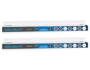 EcoEarth Hexa LED Wall Batten Tubelight 24W, Cool White 6500K, (2 Feet), (Pack of 2) 2 Years Warranty - BIS Approved