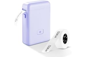 vretti Mini Label Maker, HP2 Impresora Portátil Térmica de Etiquetas Autoadhesivas Bluetooth Etiquetadoras Compatible con iOS/Android, Label Printer para Teléfonos Inteligentes para Oficina, Hogar
