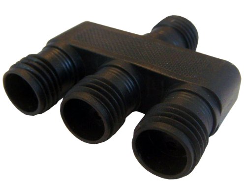 3 Wege Verteiler, Mehrfachstecker für 12V Niedervoltstecksystem IP44, für LED-Beleuchtung und Pumpen, für Außenbereich, Outdoor, Gartenleuchten - 3