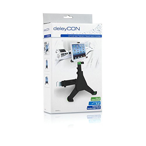 deleyCON HQ Universal Tablet Auto/KFZ Halterung für die Kopfstütze – von 7 bis 8,5 Zoll (nicht kleiner als 192mm Höhe) – Winkel verstellbar für iPad / Galaxy Tab usw – mit & ohne Case nutzbar Schwarz - 6