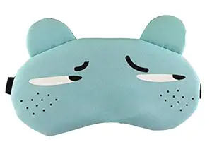 Jenna Line_Blue Dot Blue Cartoon Face Sleeping Eye Mask