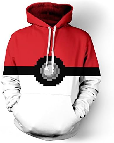HIDRRU Hooded Hedging Sweater Lovers New Fashion Stars Women'S And Men Pokémon Eyes Loose Hooded Pullover, S